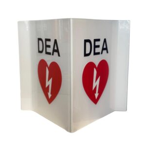 Señalética de acrílico 3D portátil para DEA