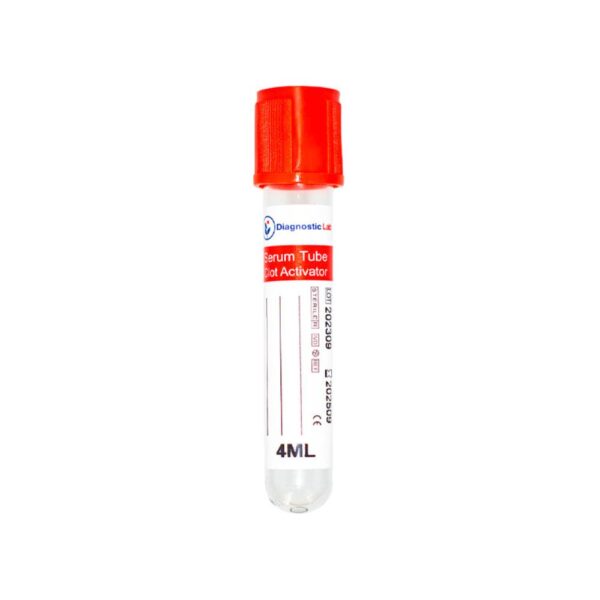Tubo tapa roja 4ml (activador de coagulo) - 100 unidades
