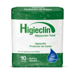 Sabanilla Higieclin Con Gel 90x60 - 10 Unidades