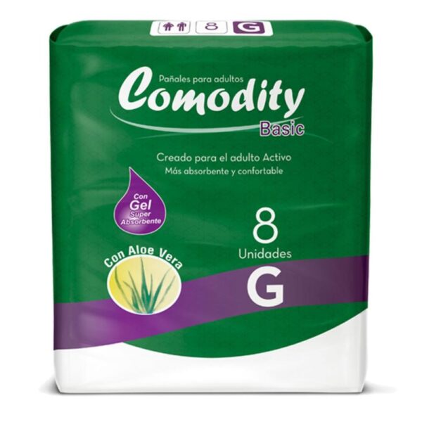 Pañal Adulto Comodity Basic - Talla G - 8 Unidades