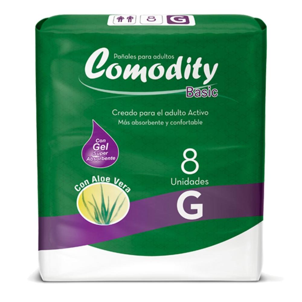 Pañal Adulto Comodity Basic - Talla G - 8 Unidades