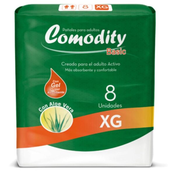 Pañal Adulto Comodity Basic - Talla XG - 8 Unidades