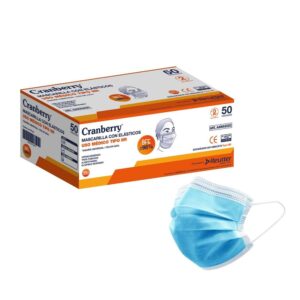 Mascarilla 3 pliegues celeste de Uso Medico Tipo IIR – Caja de 50 unds