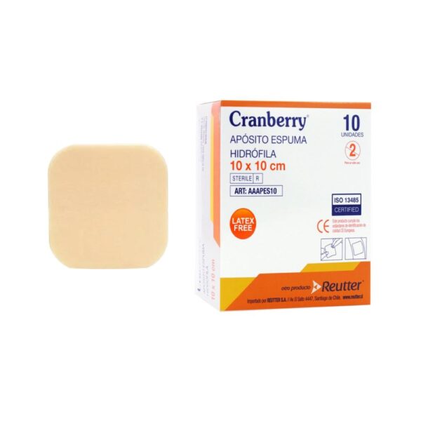 Apósito Espuma Hidrófila 10X10 cm 10 unidades - Cranberry