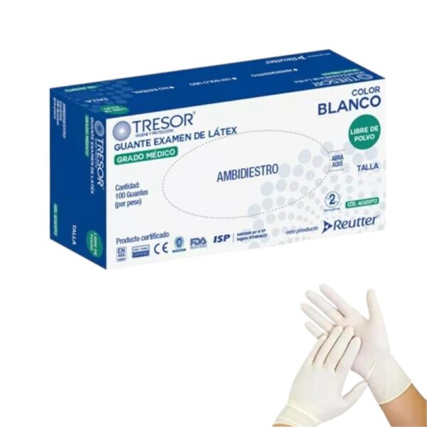 Guante Látex Sin Polvo para examinación - 100 unidades