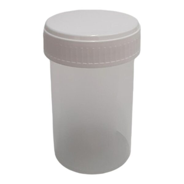 Frasco muestra de orina 60 ml Estériles Tapa Rosca Blanca - Bolsa 25 unidades