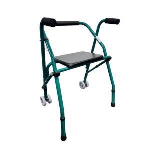 Andador de 2 Ruedas Plegable con Asiento de Altura Ajustable