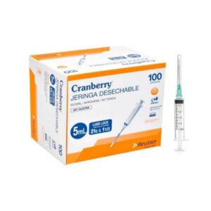 Jeringa Desechable Luer Lock con Aguja - Cranberry