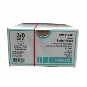 Sutura Seda Negra Trenzada Siliconada – Caja de 36 unidades